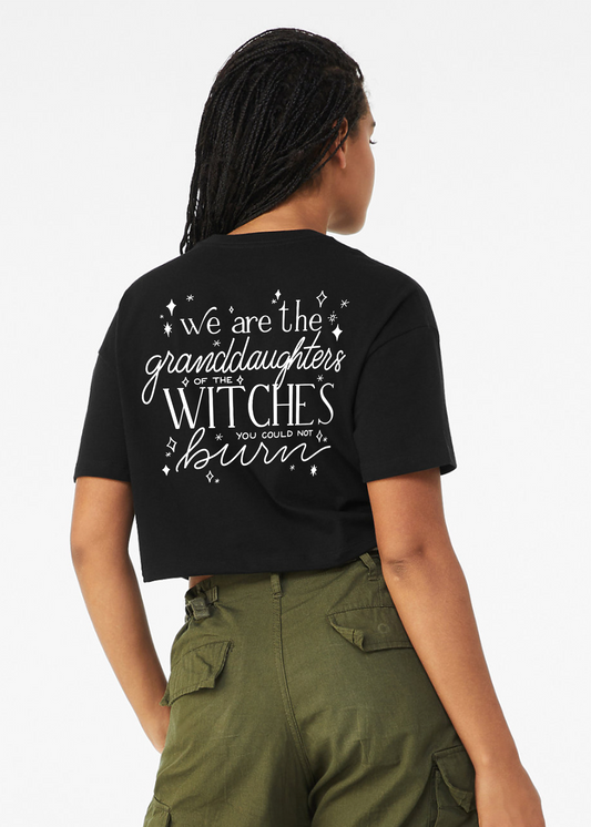 Granddaughter of Witches Cropped Tshirt - Black